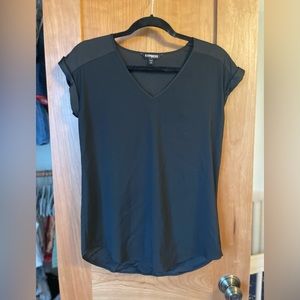 Express Satin V-Neck Gramercy Tee